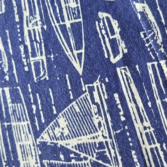 Effie's Heart Cotton Knit Sailor Collar Boat Print Fit-N-Flare Skater Dress XS - Picture 7 of 7